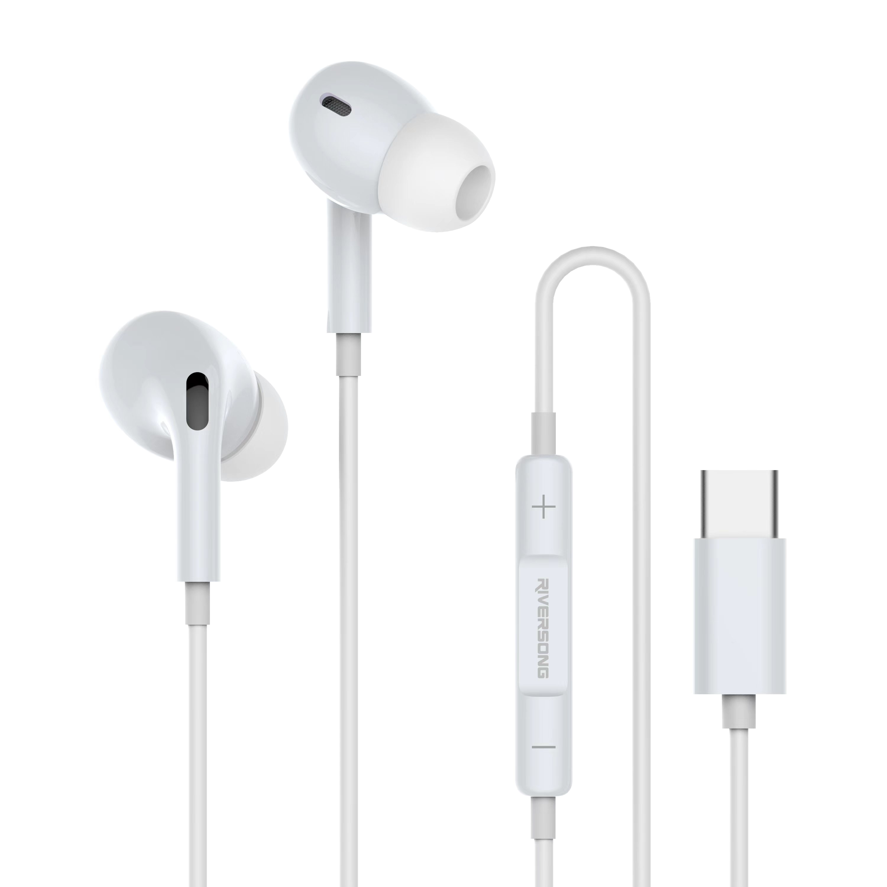 Слушалки с микрофон Riversong – Melody T1+, бели Слушалки Riversong Melody T1