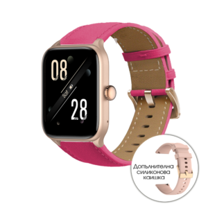 Смарт часовник Riversong - Motive 6 Pro, 1.83'', Fuchsia Leather