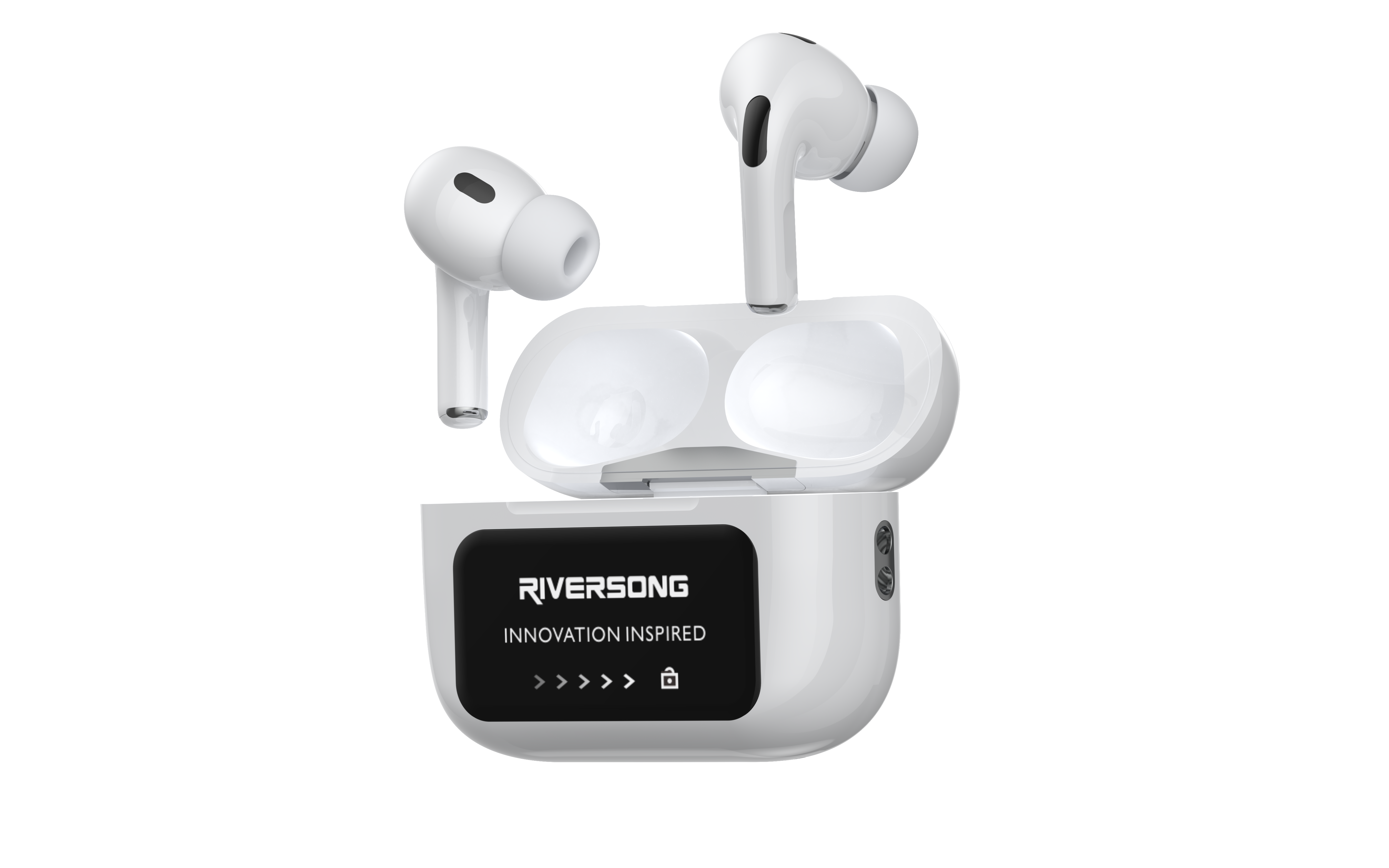 Безжични слушалки Riversong – Airfly T2, бели Безжичните слушалки Riversong Airfly T2